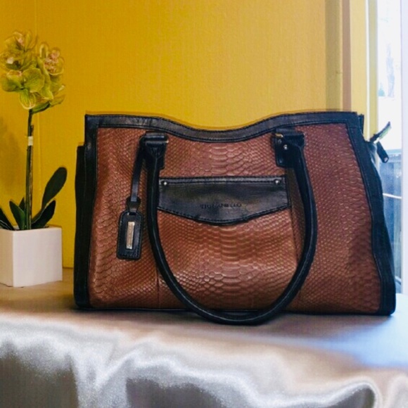 Tiagnanello Handbags - Tignanello Black Brown Leather Tote
